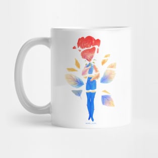 Red Rose Girl Cut Mug